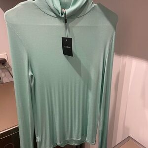 St. John Mint Green Cowl Neck Sweater